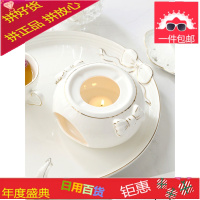 英式下午茶蝴蝶花茶壶煮水果茶壶套装陶瓷玻璃北欧式茶具蜡烛加热