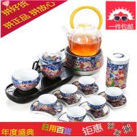 青花白瓷功夫茶具陶瓷电陶炉家用简约玻璃烧水煮茶器日式旅行套装