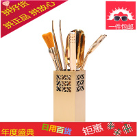 纯铜茶夹洗杯夹整套装茶盘组合茶具茶镊子茶勺茶刀茶道六君子配件