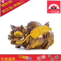 创意家居招财变色茶宠茶玩摆件可爱喷水福气猪功夫茶具茶盘小饰品