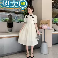 绿彩虹光女童汉服连衣裙夏季2023新款夏装童装洋气女孩儿童旗袍裙短袖裙子