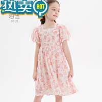 绿彩虹光女童连衣裙夏装2023新款洋气儿童裙子中大童雪纺裙网红公主裙宽松