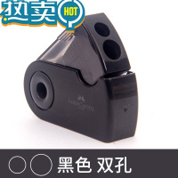 绿彩虹光双孔卷笔刀学生素描手动削笔器转笔刀美术生专用炭笔刀铅笔刨小学生便携式削铅笔刀儿童单孔刨笔刀 黑色•双孔 60°以