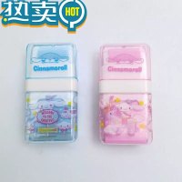 绿彩虹光卡通创意玉桂狗滚轮橡皮小学生擦得干净除屑滚动橡皮儿童奖品文具 粉色1个+蓝色1个