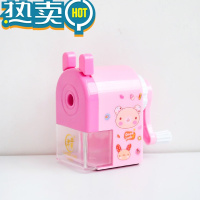 绿彩虹光卡通透明铅笔刀手摇削笔器多自动卷笔机笔刨小学生文具转笔刀 浅棕色