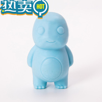 绿彩虹光姜仔萌娃巨无霸卡通小萌熊橡皮擦小学生专用小奶龙无屑铅笔擦奶龙 蓝色/2个