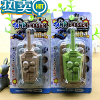 绿彩虹光大块战斗机轰炸飞机橡皮擦带导弹武器组合橡皮坦克军事卡通可拆卸小学生文具小奖品8岁7男孩玩具幼儿园儿童。 热卖坦克