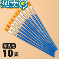 绿彩虹光儿童DIY石膏塑料蓝色杆尼龙毛数字勾线笔油画笔涂鸦涂色颜料画刷幼儿园描线勾线笔水彩水粉绘画专用笔刷