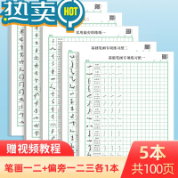 绿彩虹光田字格钢笔练字本硬笔书法纸小学生初学者楷书入门练习本儿童控笔训练字帖成人米字格临摹练字纸一年级二三年级基本笔画笔