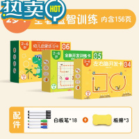 绿彩虹光儿童控笔训练字帖描红本幼儿园幼儿图画练字帖3岁4画画本涂色绘本 [全套益智训练156页]左右脑开发+逻辑迷宫+幼