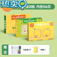 绿彩虹光控笔训练字帖幼儿园可擦写绘画板儿童数字描红本幼儿连线画本4岁5 [全套益智训练156页]左右脑开发+逻辑迷宫+幼