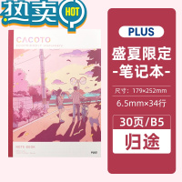 绿彩虹光COE盛夏限定MR2修正带可换替芯涂改带点点胶高粘度双面胶B5无线装订本笔记本活页册文件夹 B5/30页笔记本