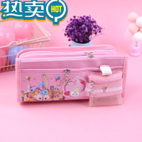 绿彩虹光大容量文具盒星黛露笔袋玲娜贝儿网红少女心儿童礼物带零钱包女小学生铅笔盒