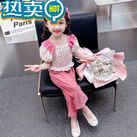 绿彩虹光女童夏季套装洋气时髦女宝宝夏装儿童夏季两件套2小女孩夏天衣服3