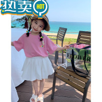 绿彩虹光女童夏装套装2023新款韩版洋气儿童夏季小女孩网红时髦童装两件套