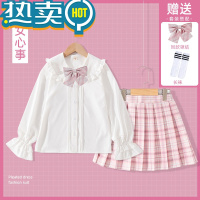 绿彩虹光女童jk制服裙套装夏季小学生女孩连衣裙儿童百褶裙学院风裙子夏装