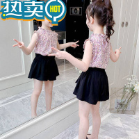 绿彩虹光女童套装夏装2021新款洋气儿童中大童装女孩套装夏季时髦女孩网,