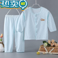 绿彩虹光婴;儿短袖男女宝宝薄款初夏季新生儿童睡衣空调服套装夏天;