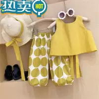 绿彩虹光韩系女童新款夏装夏天洋气女宝宝春装婴儿短袖灯笼裤套装两件套夏