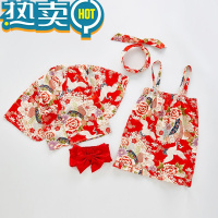 绿彩虹光女童汉服套装幼儿园春夏秋和服宝宝日式套装幼儿童国潮表演服