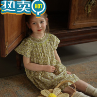 绿彩虹光女童手工打缆连衣裙纯防晒衫套装允儿妈宝宝夏季公主裙空调衫