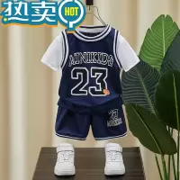 绿彩虹光男童夏装套装小童宝宝篮球服儿童装夏季球衣男孩夏天速干运动衣服