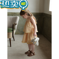 绿彩虹光宝宝幼儿园百搭花边背心花边半裙套装 允儿妈女童上衣半身裙