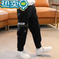 绿彩虹光潮牌童装男童休闲长裤儿童冬季工装裤加绒一体新款中大童韩版男孩