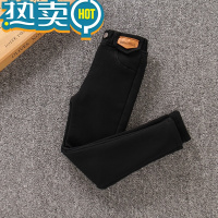 绿彩虹光女童加绒裤子秋冬装高弹内搭裤百搭女孩黑色铅笔裤大童儿童烟管裤