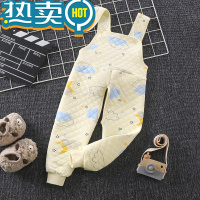 绿彩虹光儿童抱婴袋卫生裤加厚保暖男童宝宝婴儿秋冬开裆护肚打底内搭连身睡裤