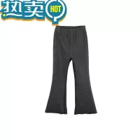 绿彩虹光女童喇叭裤2023冬季新款儿童韩版加绒休闲裤宝宝保暖长裤