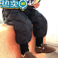 绿彩虹光宝宝羽绒裤儿童女童婴儿棉裤冬季加厚一条过冬外穿小男童加绒裤子
