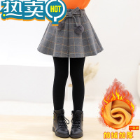 绿彩虹光女童裤裙内搭裤假两件一体加绒儿童秋冬新款加厚裤子女孩裙子裤裙