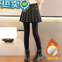 绿彩虹光裙裤女童秋冬儿童裤裙加绒加厚内搭裤假两件小女孩带裙裤子中大童