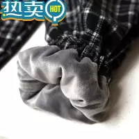 绿彩虹光一条过冬儿童加绒格子裤子三层加厚夹棉裤女童男童男宝宝外穿冬季