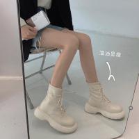 Ideamini2022夏季新款马丁靴女ins潮厚底短筒瘦瘦靴子小个子英伦风骑士靴