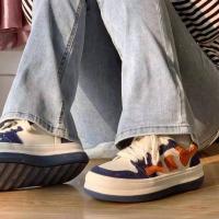 Ideamini2022春款小众橘色拼色骨头男女日系复古厚底德训鞋运动鞋子女鞋子休闲鞋