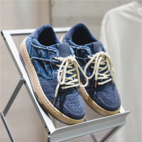 Ideamini国潮复古丹宁牛仔板鞋男日系潮流ins百搭小众设计运动学生男鞋子