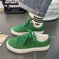 Ideaminiins风森林绿低帮帆布鞋女chic港味百搭学生情侣休闲运动板鞋子潮