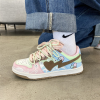 Ideamini夏季新款少女爱心绑带冰淇淋厚底板鞋chic港风学生小众透气运动鞋休闲鞋