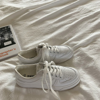 Ideamini软皮面小白鞋女2022新款休闲百搭学生港风板鞋ins潮原宿白色鞋子休闲鞋