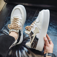 Ideamini帆布鞋男夏季透气拼色鞋子男潮鞋厚底百搭韩版潮流青少年休闲板鞋