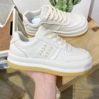 Ideamini夏季皮面厚底小白鞋女鞋2022年新款夏款2021大头面包板鞋球鞋休闲鞋