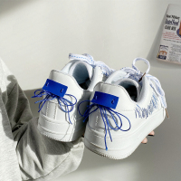 Ideamini港风男鞋情侣小众克莱因蓝流苏小白鞋2022年夏季新款百搭运动板鞋