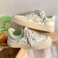 Ideamini许芒刘渐变爱心小白鞋女小众美式复古女鞋ins嘻哈运动街拍潮鞋夏休闲鞋
