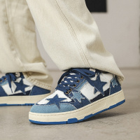 Ideamini原创小众国潮牌新款巴斯光年星星情侣鞋ins休闲牛仔布鞋滑板鞋男