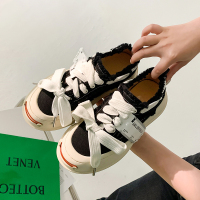 Ideaminisaka]皮檀健次同款鞋帆布鞋女厚底小众设计开口笑休闲小白鞋