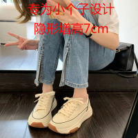 Ideamini内增高小白鞋女夏2022春秋新款休闲运动溶解板鞋小个子厚底帆布鞋