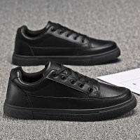 Ideamini厨师鞋男防滑防水厨房专用上班工作潮鞋黑板鞋男士软底休闲皮鞋