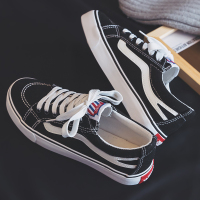 Ideamini2022夏季新款低帮帆布潮鞋韩版潮流男鞋百搭休闲运动板鞋黑色布鞋帆布鞋